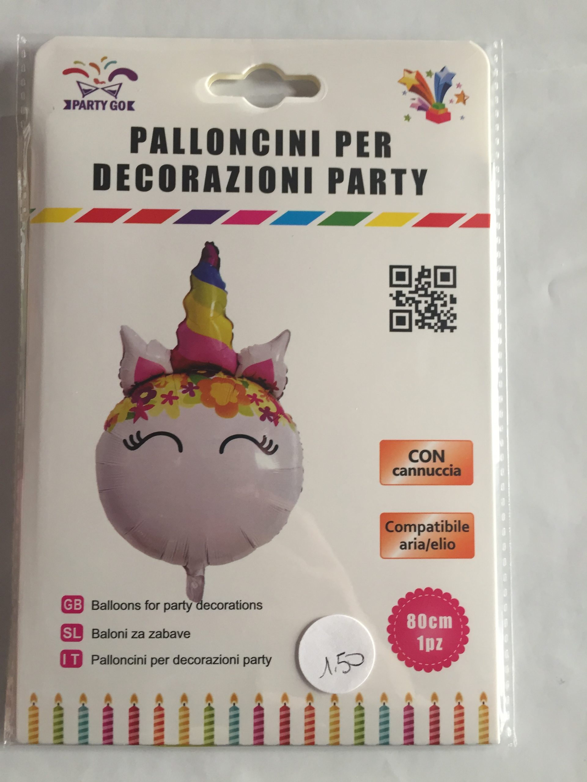 Palloncino Mylar 80cm – Unicorno – Hobby Toys Milano